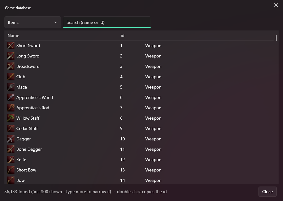 Lineage 2 game database: items, NPCs, skills with ids